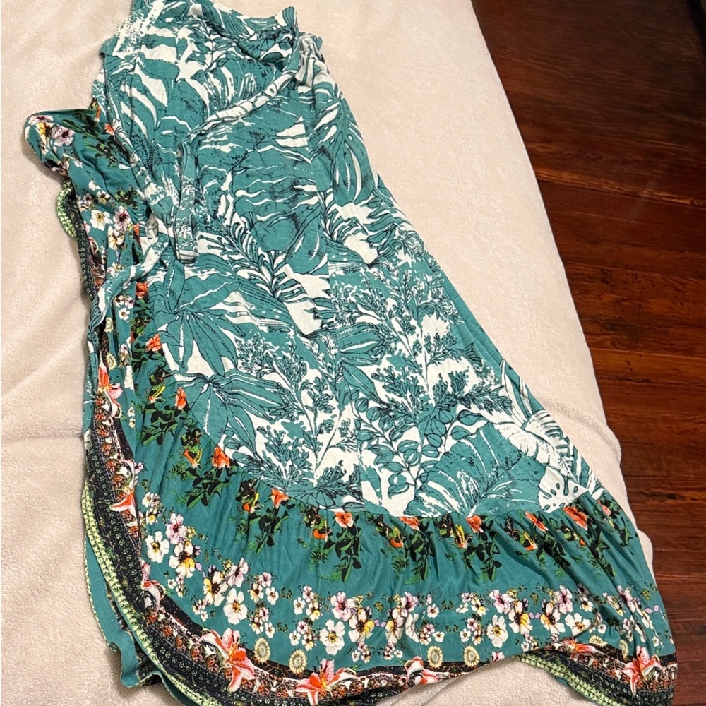 Desigual Teal and White Patterned Skirt